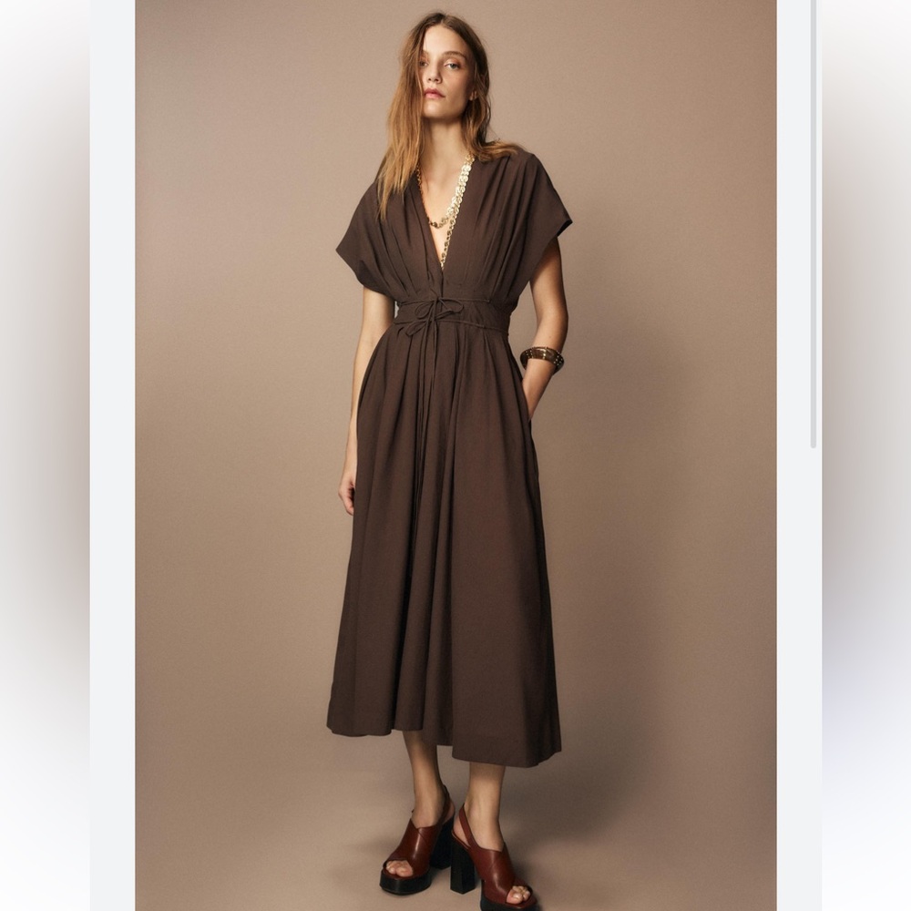 Zara NWT pleated midi dress 9479/249 - Picture 8 of 10